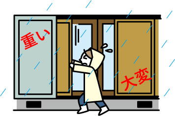 雨戸が重いくて大変